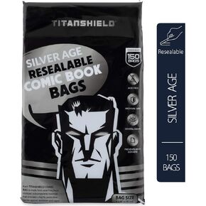 TitanShield Silver Age Re-Sealable Comic Book Bags (150 Count)
