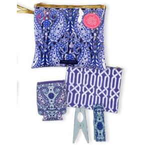 Summer Essential Kit For The Beach, Lake & Pool - Waterproof Pouch, Towel Clips, Can Holder, Coin Pouch - Simply Southern (Pineapple)