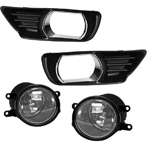 TOPSCOPE Fog Lights Assembly Replacement Compatible with 2007 2008 2009 Toyota Camry Fog Lamps With H11 12V 55W Halogen Bulbs and Switch Wirning Harness Clear Lens