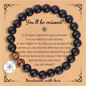 Retirement Gifts For Women 2024 Coworker Inspirational Compass Friendship Bracelets Farewell Gifts For Friends Charm Trendy Jewelry For Him And Her