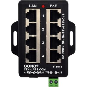 4 Ports Passive RJ45 PoE Power Injection Module, Power Over Ethernet Injector