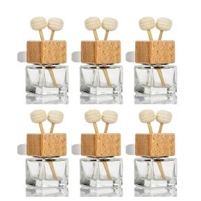6 Pack,8ml Car Outlet Essential Oil Diffuser,Empty Clear Glass Car Air Freshener Vent Decoration Bottle Perfume Diffuser Vials For Aromatherapy Fragrance Ornament-1 Funnel&Dropper