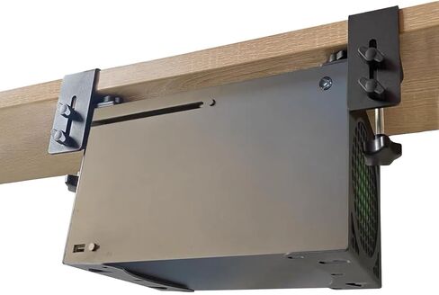 UISKOOPW No Drilling Under Desk Mount for Xbox Series X, Under Desk Holder Compatible with Xbox X, Stealth Horizontal Stand Gaming Desk Accessories for XSX in Kuwait