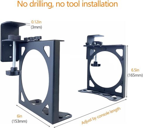 UISKOOPW No Drilling Under Desk Mount for Xbox Series X, Under Desk Holder Compatible with Xbox X, Stealth Horizontal Stand Gaming Desk Accessories for XSX in Kuwait