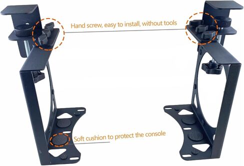 UISKOOPW No Drilling Under Desk Mount for Xbox Series X, Under Desk Holder Compatible with Xbox X, Stealth Horizontal Stand Gaming Desk Accessories for XSX in Kuwait