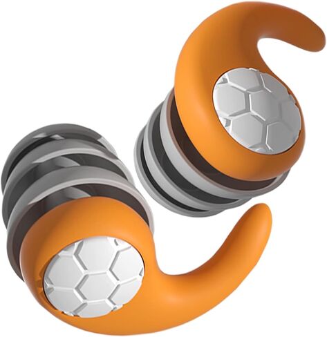 Ear Plugs for Sleeping Noise Reduction NRR 33dB, [Three Layer] Soft Silicone Ear Plugs for Snoring, Study, Swimming, Concerts, Motorcycle, Travel & Noise Sensitivity, Orange in Saudi Arabia