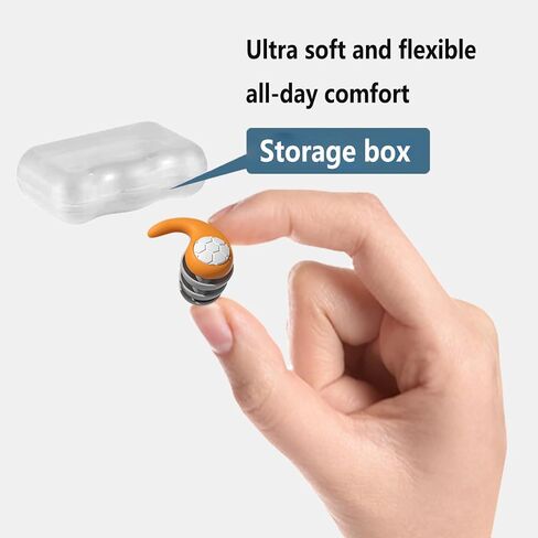 Ear Plugs for Sleeping Noise Reduction NRR 33dB, [Three Layer] Soft Silicone Ear Plugs for Snoring, Study, Swimming, Concerts, Motorcycle, Travel & Noise Sensitivity, Orange in Saudi Arabia