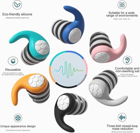 Ear Plugs for Sleeping Noise Reduction NRR 33dB, [Three Layer] Soft Silicone Ear Plugs for Snoring, Study, Swimming, Concerts, Motorcycle, Travel & Noise Sensitivity, Orange in Saudi Arabia