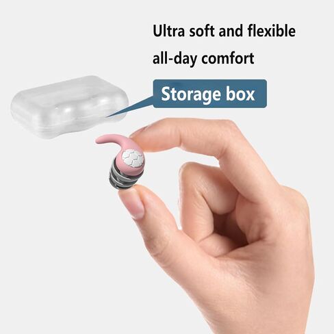 Ear Plugs for Sleeping Noise Reduction NRR 33dB, [Three Layer] Soft Silicone Ear Plugs for Snoring, Study, Swimming, Concerts, Motorcycle, Travel & Noise Sensitivity, Orange in Saudi Arabia
