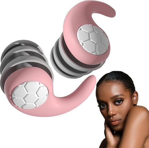 Ear Plugs for Sleeping Noise Reduction NRR 33dB, [Three Layer] Soft Silicone Ear Plugs for Snoring, Study, Swimming, Concerts, Motorcycle, Travel & Noise Sensitivity, Orange in Saudi Arabia