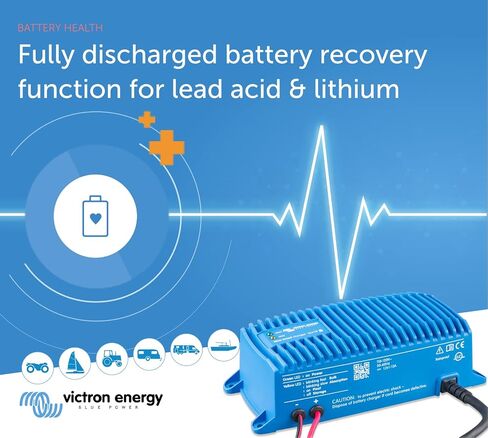 Victron Energy Blue Smart IP67 12-Volt 13 amp 120VAC Battery Charger with NEMA 5-15 Plug (Bluetooth) in Saudi Arabia