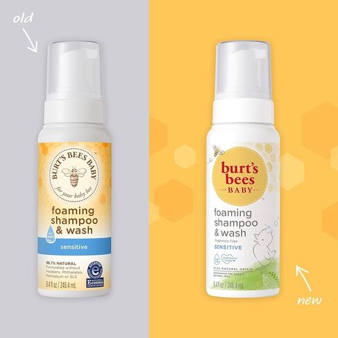 مجموعة شامبو وغسول الأطفال من بيرت بيز، خالية من العطور، تركيبة رغوية طبيعية المنشأ 2 في 1 للبشرة الحساسة، لا تسبب الحساسية، لا تسبب الدموع، تم اختبارها من قبل أطباء الأطفال، حجم مناسب للسفر، 24 أونصة (8.4 أونصة 3 عبوات) in Kuwait