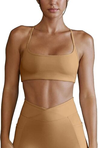 MEIVSO Womens Open Back Strappy Sports Bra Light Support Yoga Workout Padded Bras in Saudi Arabia