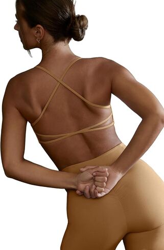 MEIVSO Womens Open Back Strappy Sports Bra Light Support Yoga Workout Padded Bras in Saudi Arabia