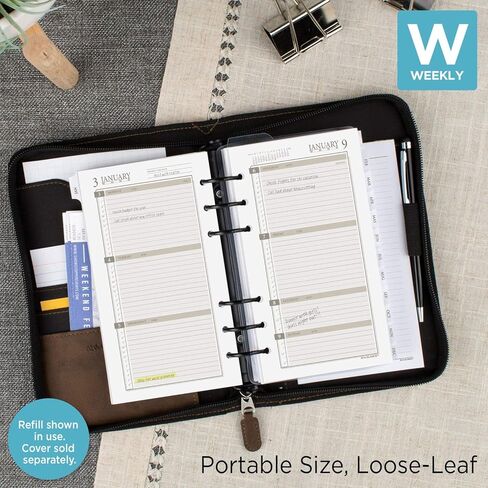 2022 Weekly & Monthly Planner Refill by AT-A-GLANCE, 10831 DAY-TIMER, 3-3/4" x 6-3/4", Size 3, Portable Size, Loose-Leaf (471-285Y) in Saudi Arabia