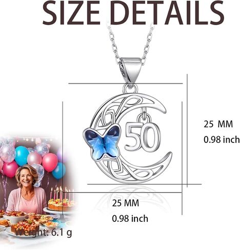18th/40th/50th Birthday Gifts for Girls Celtic Knot Moon Butterfly Pendant Jewelry for Daughter Granddaughter in Saudi Arabia