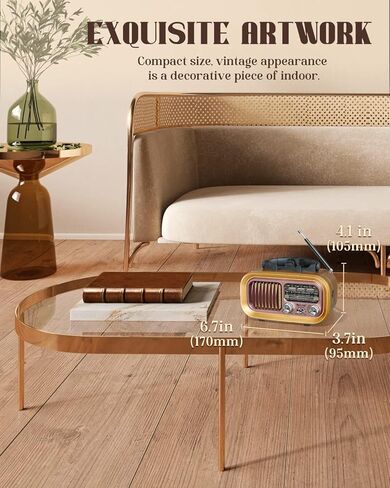 راديو محمول AM FM على الموجات القصيرة، راديو صغير عتيق مع بلوتوث، حجم عالٍ، يدعم بطاقة TF USB مشغل MP3، بطارية قابلة لإعادة الشحن in Kuwait