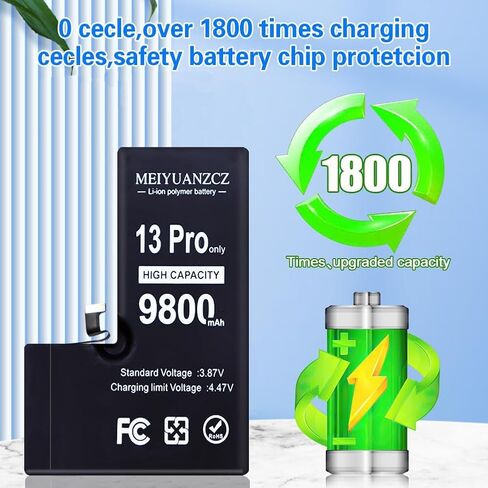9800mAh Upgraded Battery Compatible with Phone 13 Pro, [New Version] Ultra High Capacity 0 Cycle A+ Battery Compatible with Phone 13 Pro, with Complete Disassembly kit in Saudi Arabia