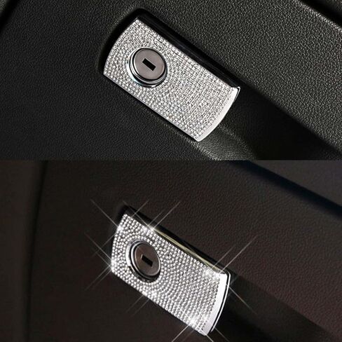 Pursuestar بلينغ كريستال السيارة الداخلية تقليم مساعد الطيار تخزين صندوق القفازات التبديل مقبض غطاء اليد سحب ملصقات صائق لسيارات BMW 5 525i 530i 540i 6GT 7 سلسلة X3 X4 X5 X6 X7 M5 G30 G32 G11 G01 AWD in Kuwait