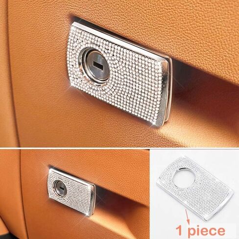 Pursuestar بلينغ كريستال السيارة الداخلية تقليم مساعد الطيار تخزين صندوق القفازات التبديل مقبض غطاء اليد سحب ملصقات صائق لسيارات BMW 5 525i 530i 540i 6GT 7 سلسلة X3 X4 X5 X6 X7 M5 G30 G32 G11 G01 AWD in Kuwait