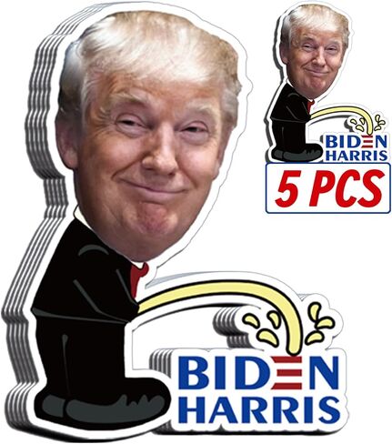 Trump Stickers and Decals(5 Pack), Trump Pissing on Biden Harris Bumper Sticker, Trump 2024 Funny Vinyl Stickers for Car, Truck, House, Windows, Laptop, Great Gift for Any Patriot in Saudi Arabia