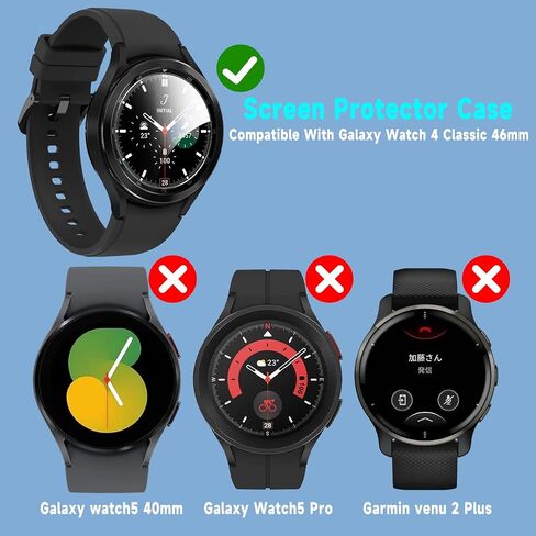[3 Pack] for Samsung Galaxy Watch 4 Classic (46mm) protection film，Tempered Glass Screen Protector, Anti Scratch, Bubble Free, 3D Full Coverage Anti-Scratch Shatter-Proof HD Clear Waterproof Screen in Kuwait