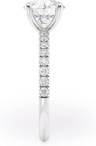 خاتم خطوبة مويسانيتي من 2 إلى 6 قيراط للنساء - 1/4 قيراط من الألماس الطبيعي المستدير - خاتم ذهب عيار 14 قيراط (G-H/SI، G-H/SI، cttw، DEW) مقاس وعد الزفاف من 4 إلى 11 صنع في الولايات المتحدة الأمريكية in Kuwait