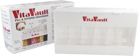 منظم حبوب منع الحمل VitaVault ذو ستة أقسام للأدوية والفيتامينات والمكملات الغذائية in Kuwait