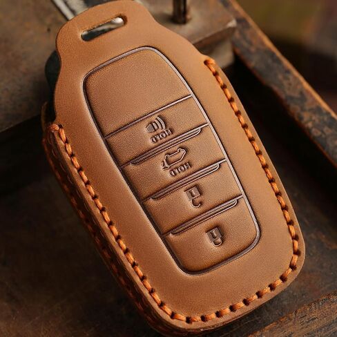 EASYANT for Toyota Tundra Leather Key Fob Cover, Key Fob Case for Toyota Tundra Sequoia Sienna 2021-2024 Smart Key Shell Black in Saudi Arabia