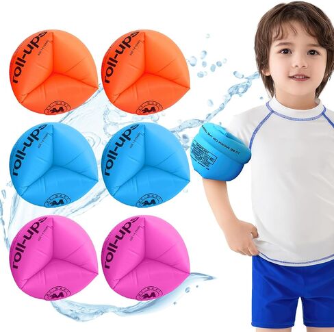 Arm Floaties for Kids 3-5, Toddler Floaties Pool Swim Floats Inflatable Swim Arm Bands Floater Sleeves, PVC Thickened Arm Rings for Adults(3 Pairs) in Kuwait