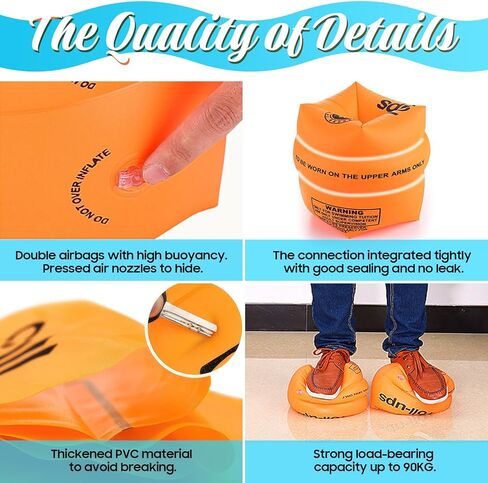 Arm Floaties for Kids 3-5, Toddler Floaties Pool Swim Floats Inflatable Swim Arm Bands Floater Sleeves, PVC Thickened Arm Rings for Adults(3 Pairs) in Kuwait