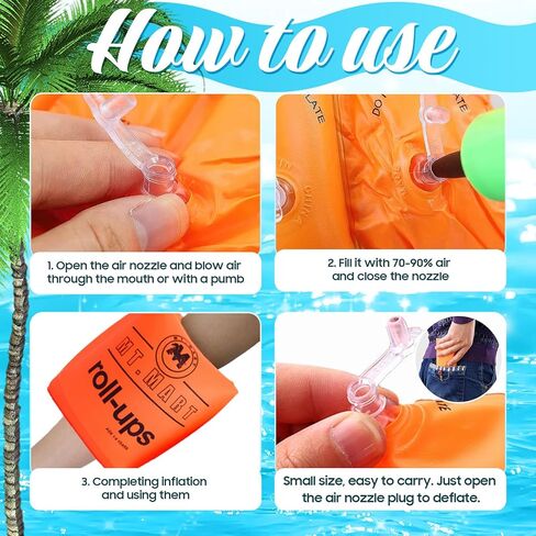Arm Floaties for Kids 3-5, Toddler Floaties Pool Swim Floats Inflatable Swim Arm Bands Floater Sleeves, PVC Thickened Arm Rings for Adults(3 Pairs) in Kuwait