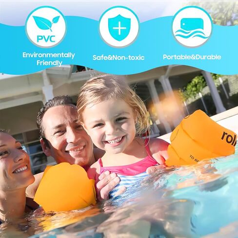 Arm Floaties for Kids 3-5, Toddler Floaties Pool Swim Floats Inflatable Swim Arm Bands Floater Sleeves, PVC Thickened Arm Rings for Adults(3 Pairs) in Kuwait