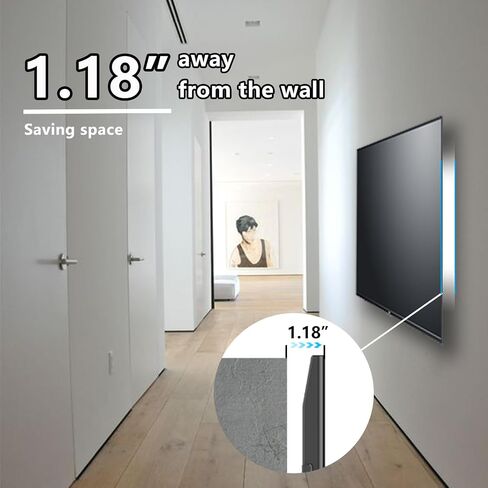 TV Mount Bracket Fixed for Most 26-63 Inch LED, LCD and Flat Curved TV, Fixed TV Wall Mount with Max VESA 400x400mm and Holds up to 110lbs,only 1.18inch from Wall Low Profile and Space Saving in Saudi Arabia
