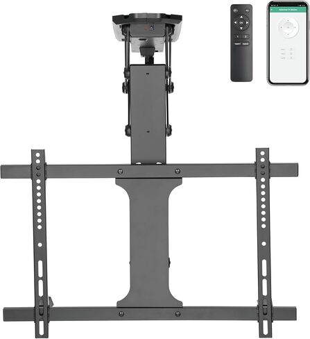 ProMounts Motorized Fireplace Mantel TV Wall Mount Fits Most 37-70 Inch Screens, Motorized Drop Down TV Wall Mount Bracket Above Fireplace for Both Flat and Curved, and Holds up to 77 lbs. in Kuwait