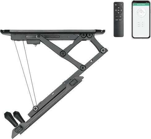 ProMounts Motorized Fireplace Mantel TV Wall Mount Fits Most 37-70 Inch Screens, Motorized Drop Down TV Wall Mount Bracket Above Fireplace for Both Flat and Curved, and Holds up to 77 lbs. in Kuwait