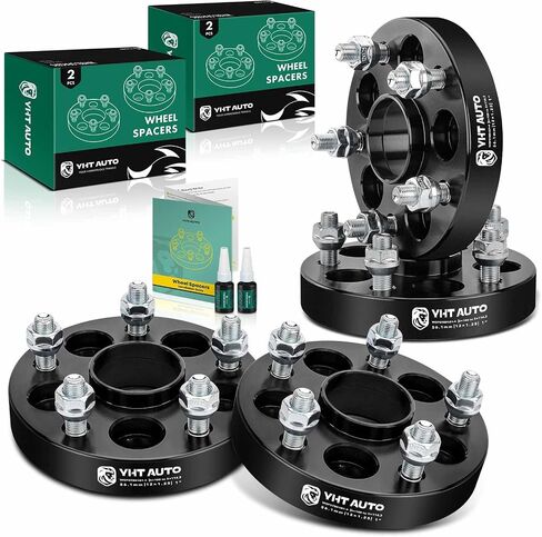 YHTAUTO 5x100 mm to 5x114.3 mm Hub Centric Wheel Adapter 1 Inch Fits Subaru Impreza, Outback, Forester, Scion & Saab Models Tire Spacers w/ M12x1.25 Studs 56.1 mm Hub Bore 5 Lug 2PCS Black Spacers in Saudi Arabia
