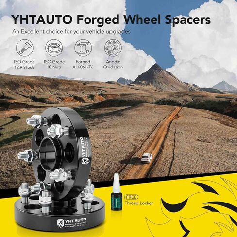 YHTAUTO 5x100 mm to 5x114.3 mm Hub Centric Wheel Adapter 1 Inch Fits Subaru Impreza, Outback, Forester, Scion & Saab Models Tire Spacers w/ M12x1.25 Studs 56.1 mm Hub Bore 5 Lug 2PCS Black Spacers in Saudi Arabia