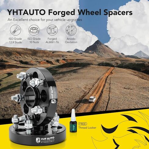 YHTAUTO 5x100 mm to 5x114.3 mm Hub Centric Wheel Adapter 1 Inch Fits Subaru Impreza, Outback, Forester, Scion & Saab Models Tire Spacers w/ M12x1.25 Studs 56.1 mm Hub Bore 5 Lug 2PCS Black Spacers in Saudi Arabia