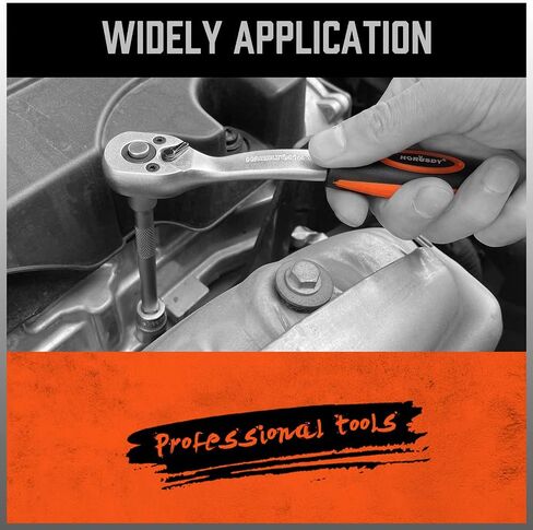 HORUSDY 12 قطعة 1/4 بوصة مجموعة مفاتيح ربط بسقاطة، مجموعة مقابس محرك، مآخذ 4 مم - 13 مم ومقبض سقاطة سريع التحرير وشريط تمديد 10 سم in Kuwait