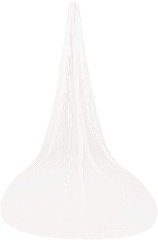 Ribbon Wrapped Edge Cathedral Wedding Veil with Comb One Layer 1 Tier Simple Elegant Bridal Hair Accessory in Kuwait