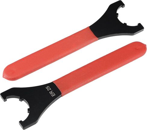 uxcell Collet Chuck Wrench Spanner for ER16UM Clamping Nut CNC Milling Lathe Chuck Holder Tool with Red Non-slip Handle 2pcs in Saudi Arabia
