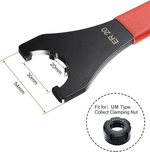 uxcell Collet Chuck Wrench Spanner for ER16UM Clamping Nut CNC Milling Lathe Chuck Holder Tool with Red Non-slip Handle 2pcs in Saudi Arabia