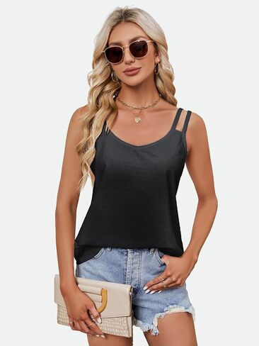 ZANZEA Tank Top for Women Strap Women Tank Tops Eyelet V Neck Casual Summer Fashion 2024 Sleeveless Womens Tops in Saudi Arabia