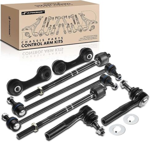 A-Premium Set of 8, Front Inner Outer Tie Rod End, Front & Rear Sway Bar Link, Compatible with Saab 9-3 2003 2004 2005 2006, L4 2.0L Only in Saudi Arabia