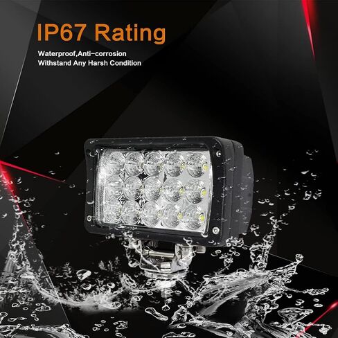 2 حزمة 6.3IN 12/24 فولت فائقة السطوع 45 وات مصابيح عمل LED مستطيلة فوجلايت 4500LM مقاومة للماء 4 × 6 شريط أضواء الطرق الوعرة للشاحنة، الجرار، ATV، SUV، UTV، مقطورة، المعدات الثقيلة in Kuwait