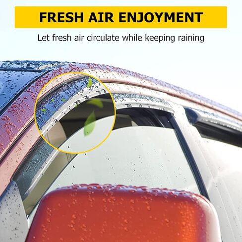 AUXMART 4PCS Side Window Deflector Window Rain Guards Wind Rain Shade Visor Guard for Jeep Compass 2017 2018 2019 2020 2021 2022 in Saudi Arabia