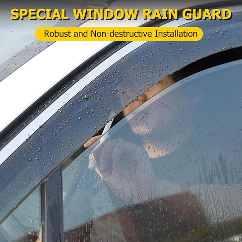 AUXMART 4PCS Side Window Deflector Window Rain Guards Wind Rain Shade Visor Guard for Jeep Compass 2017 2018 2019 2020 2021 2022 in Saudi Arabia