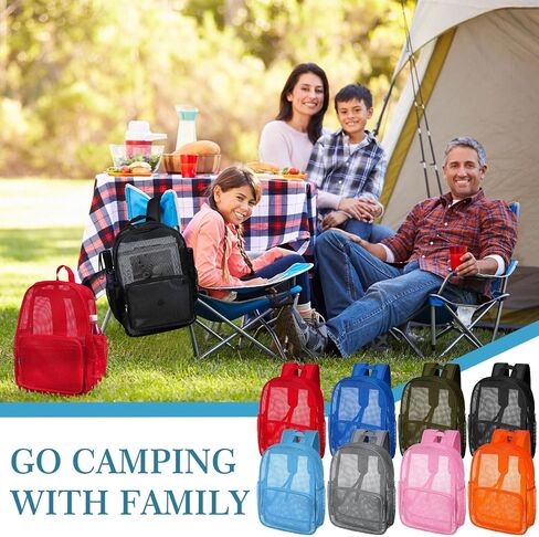 24 Pcs Mesh Backpack for Kids Bulk Heavy Duty Mesh Bookbags Large Mesh Backpack See Through Mesh Backpack with Padded Straps for Boys Girls Adults Travel Swimming Outdoor Sports in Saudi Arabia
