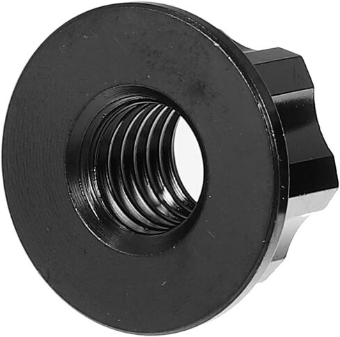X AUTOHAUX 6pcs Titanium Alloy M10 Pitch 1.25mm Flange Bolt Nut for Bicycle Motorcycle Motor Bike Rear Wheel Axle Sprocket Car Modification Accessories Black in Saudi Arabia